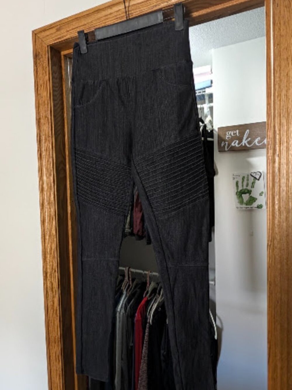 Agnes & Dora High Rise Moto Jeggings Denim Medium, Preowned